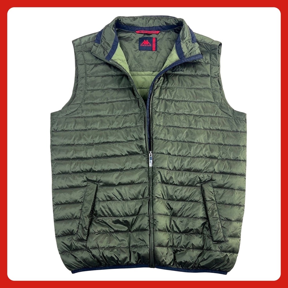 Robe Di Kappa Puffer Vest Men's XXL Olive Green Quilted‎ Full Zip Yumiko